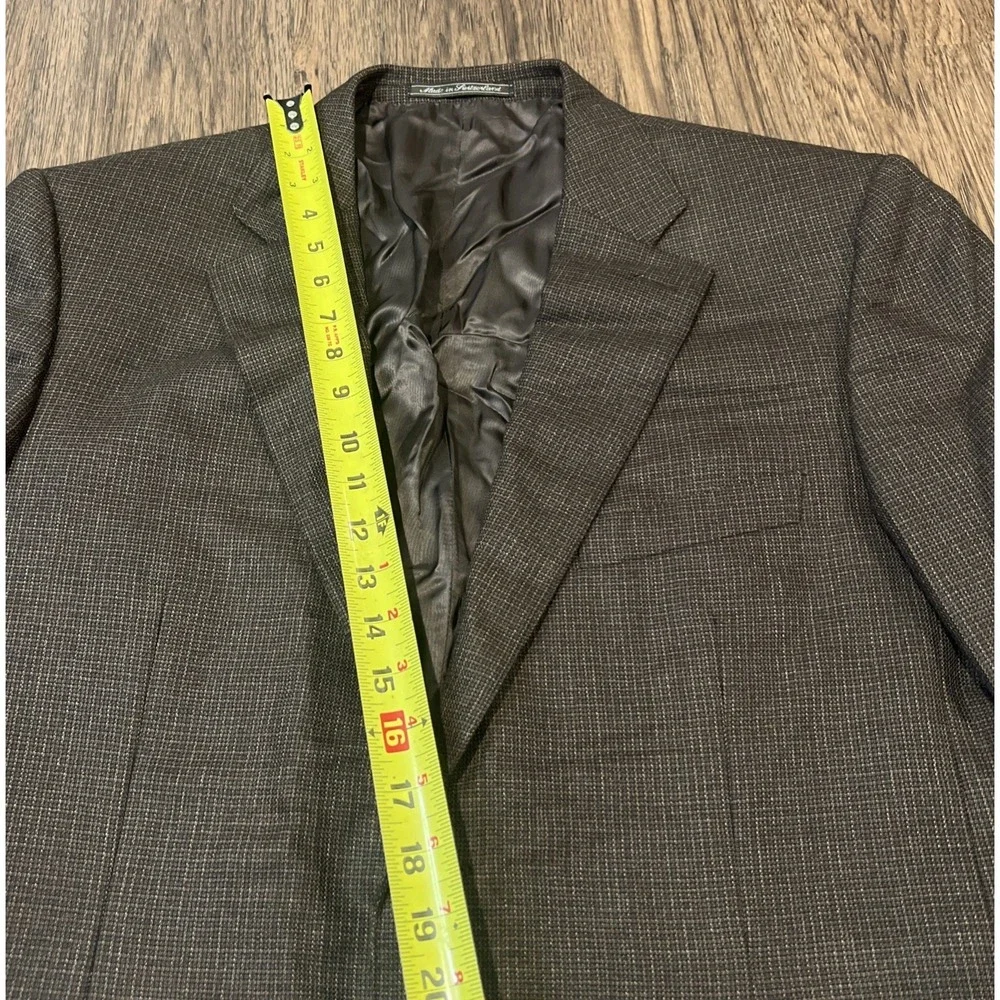 Ermenegildo Zegna Saka Fifth Avenue Blazer Mens Size 54 Long Brown Wool 2 Button